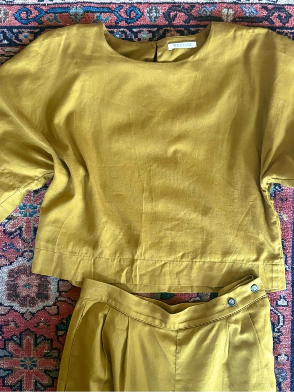 Black Crane Olive Two-Piece Set